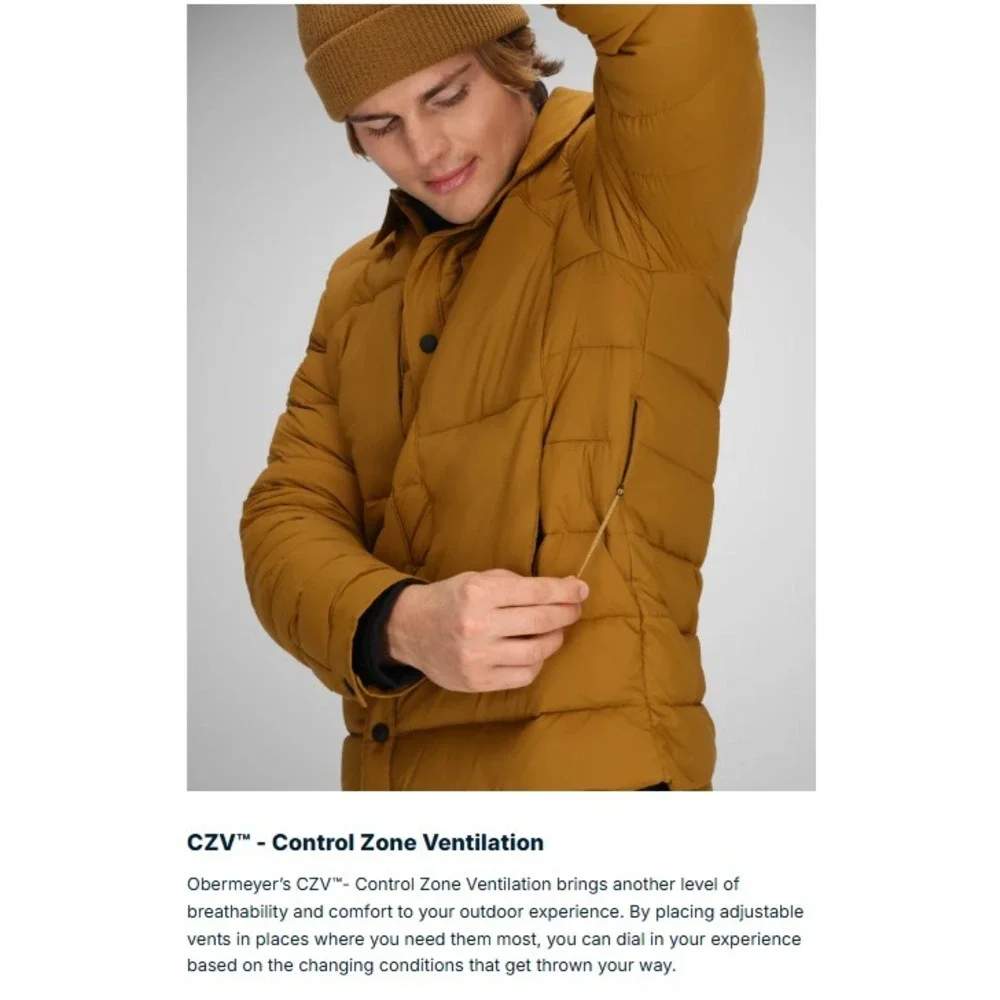 Obermeyer® (Men's LARGE) Explorer™ Down Shirt Jacket in Cement - $249